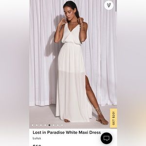 Lulus - Lost in Paradise White Maxi Dress. Large